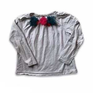 Tea Collection Size 7 Ecru Long Sleeve Top -